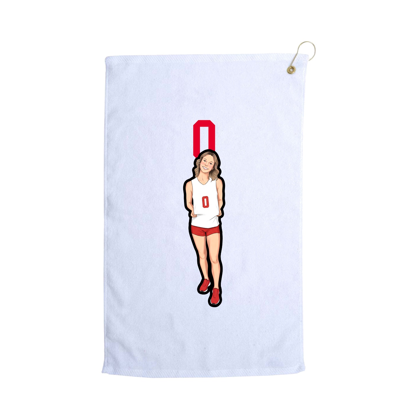 Golf Towel — Number Top in White