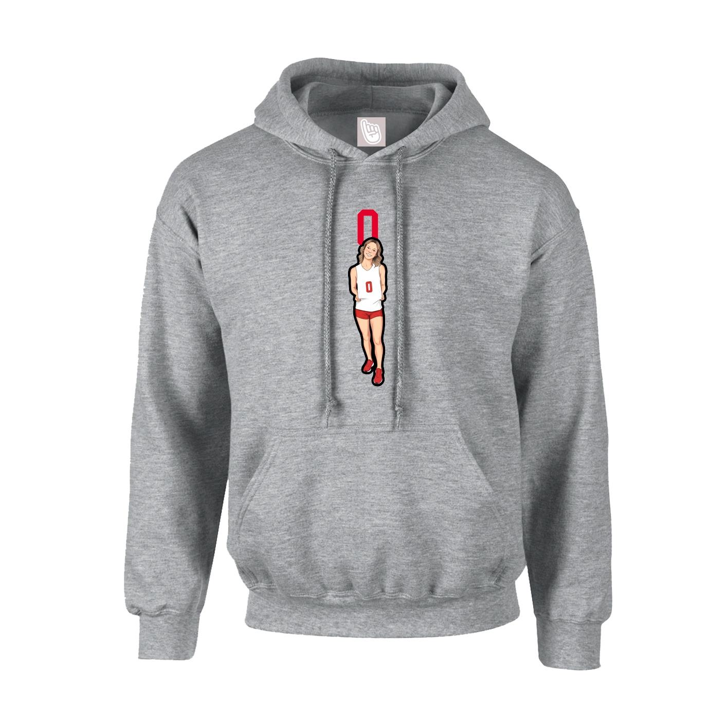 Youth Hoodie — Number Top in Grey