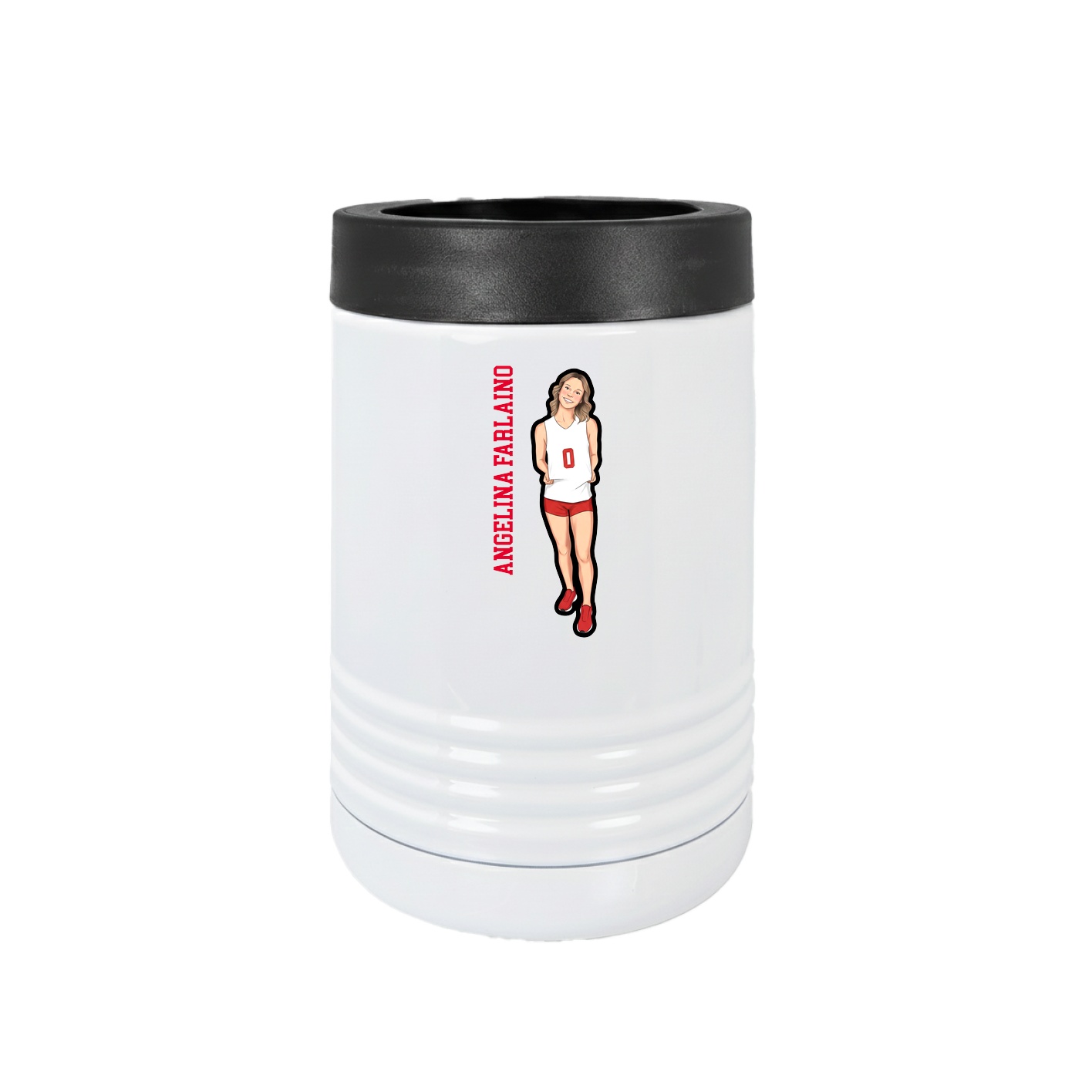 Beverage Holder — Name Vertical in White