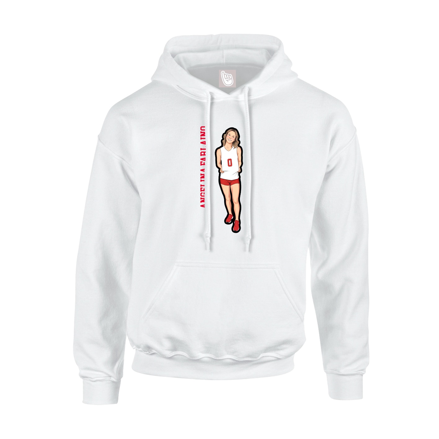 Youth Hoodie — Name Vertical in White
