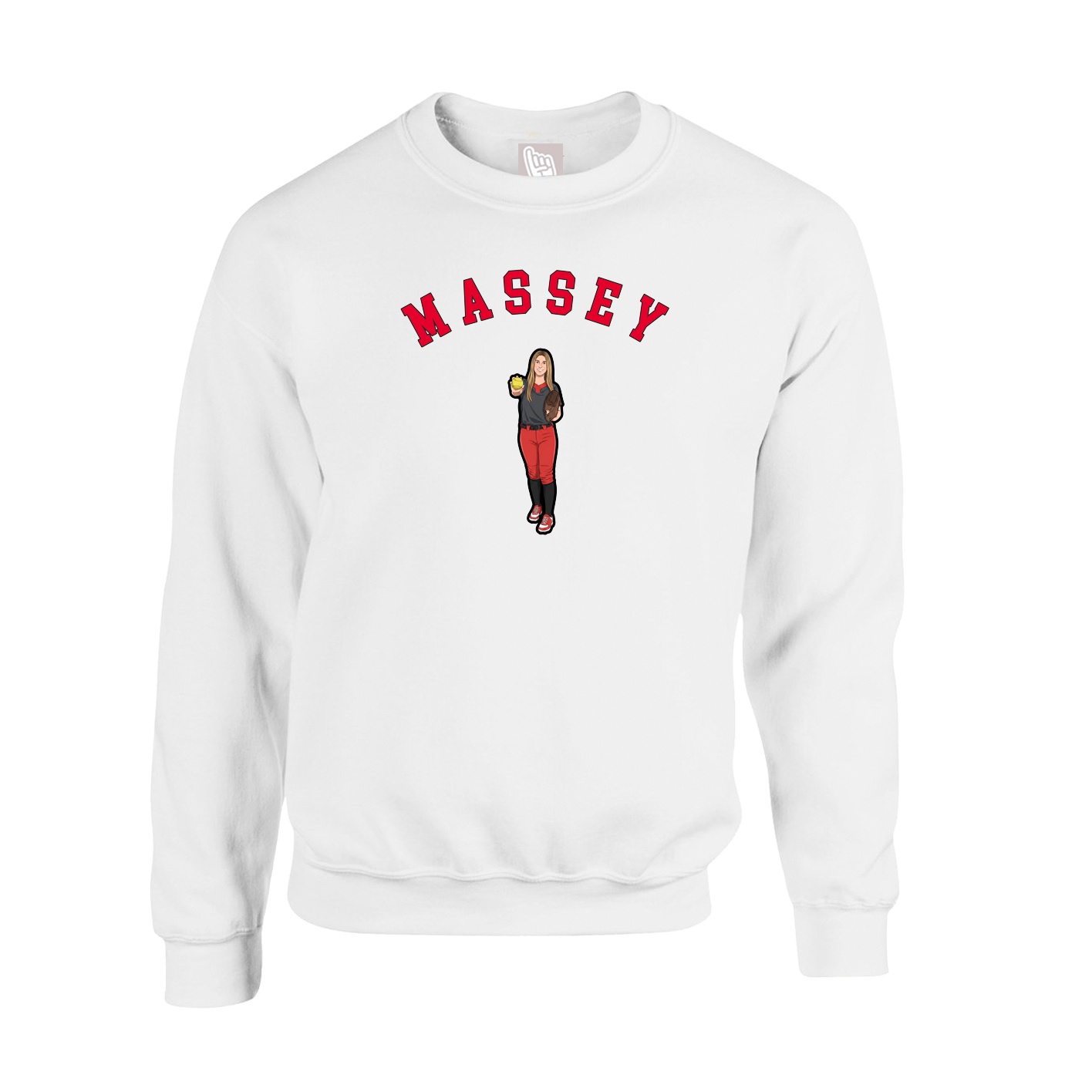Fleece Crew — Shirsey Arch in White
