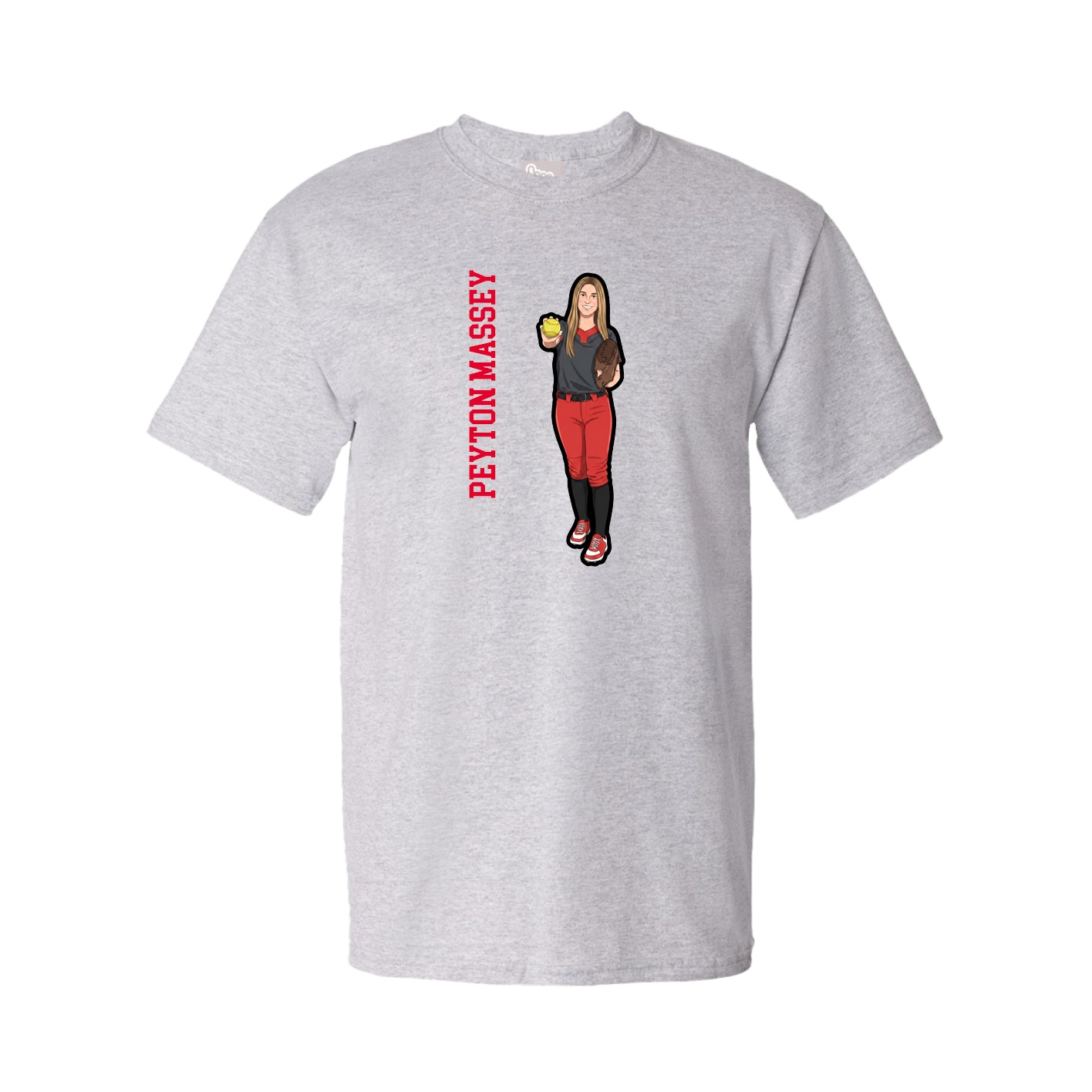 Tee — Name Vertical in Grey