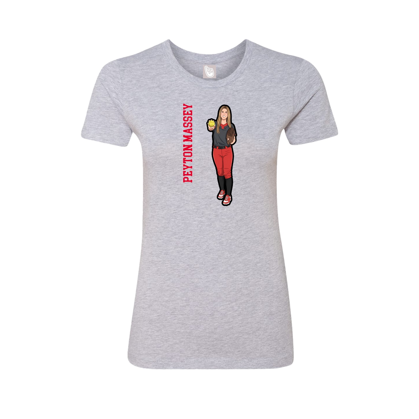 Womens Tee — Name Vertical in Grey