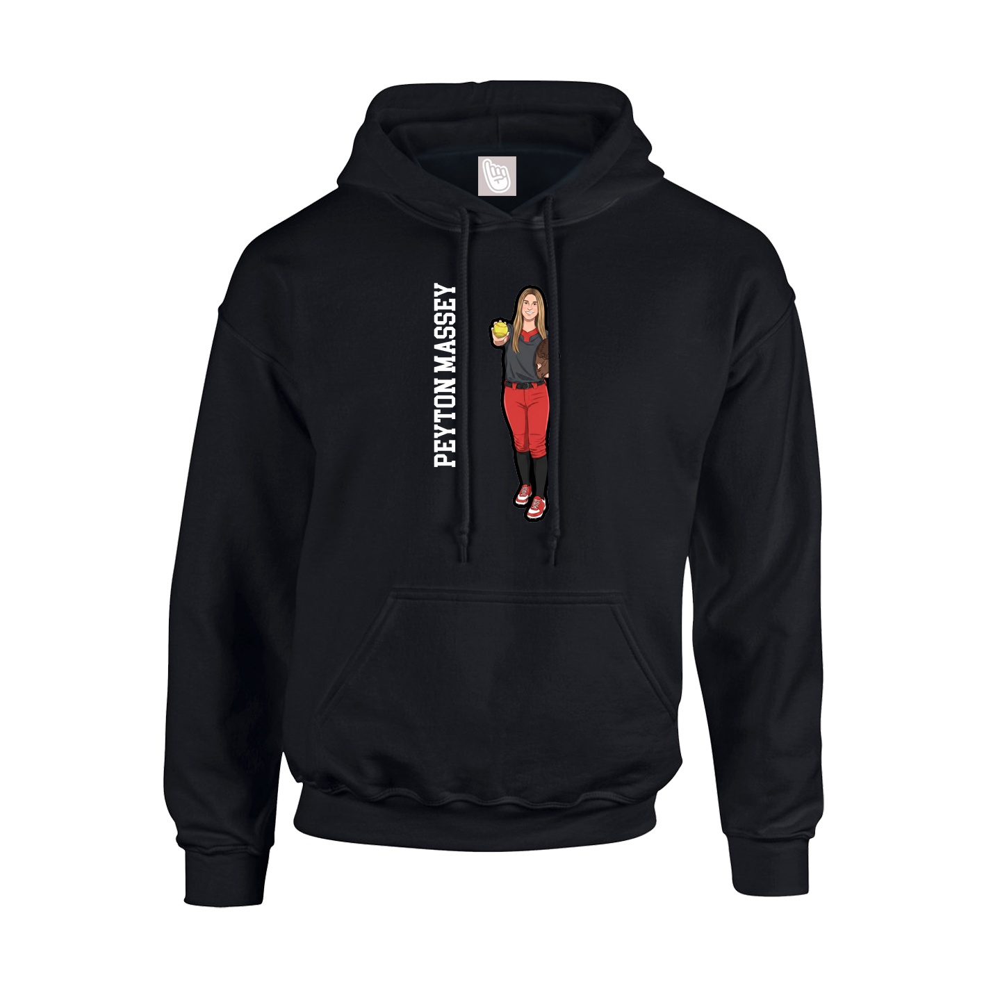 Hoodie — Name Vertical in Black