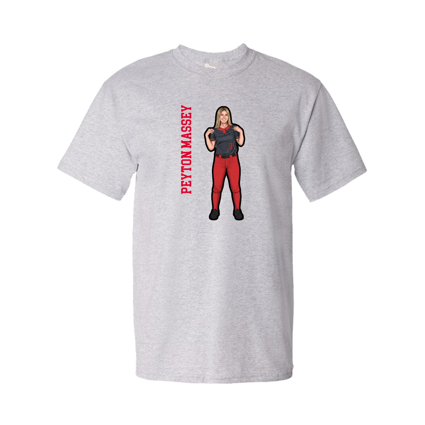 Youth Tee — Name Vertical in Grey