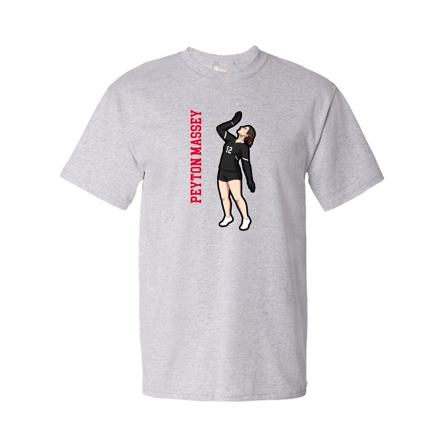 Youth Tee — Name Vertical in Grey