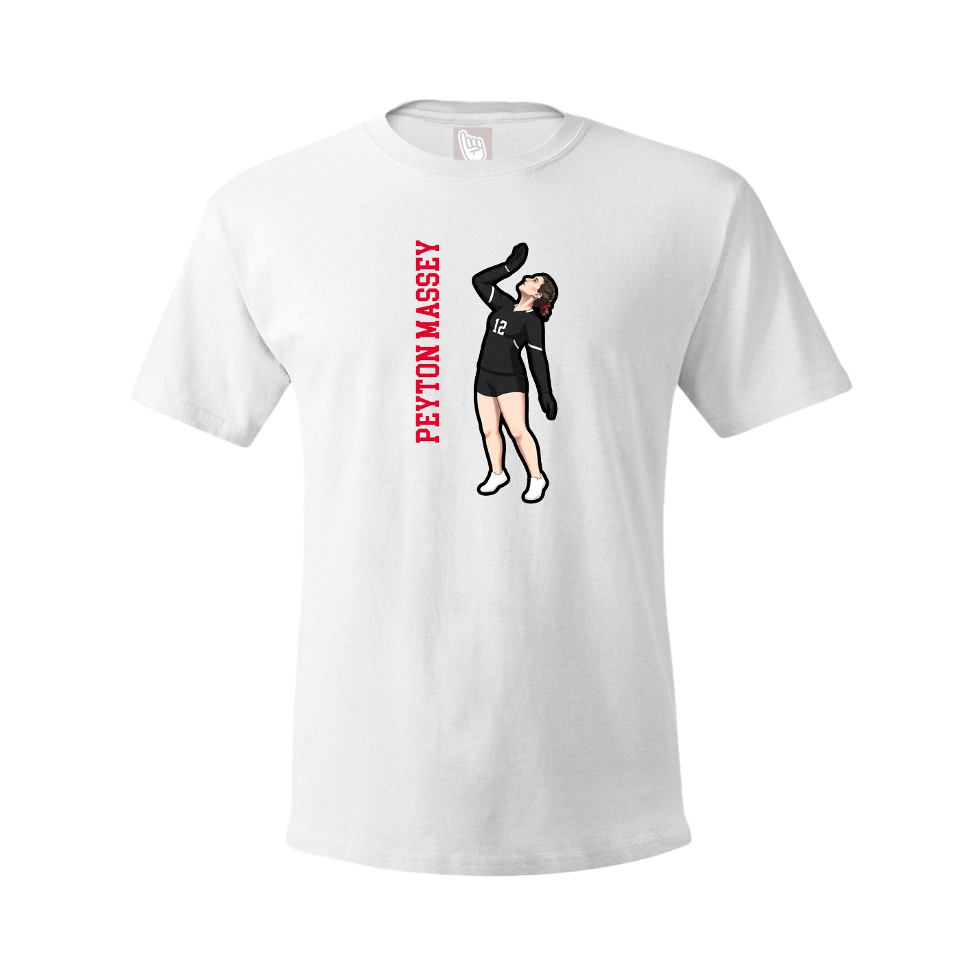 Youth Tee — Name Vertical in White