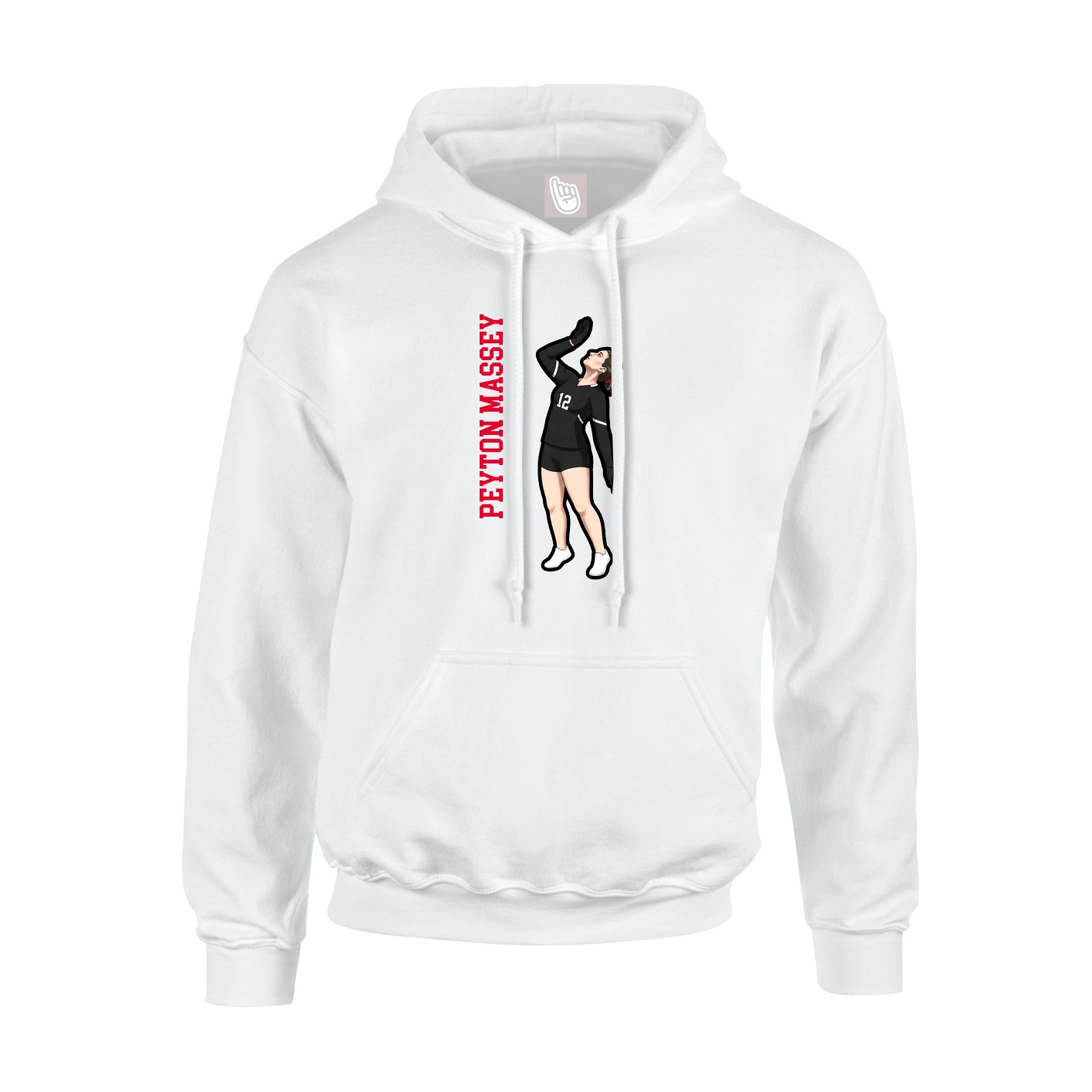 Youth Hoodie — Name Vertical in White