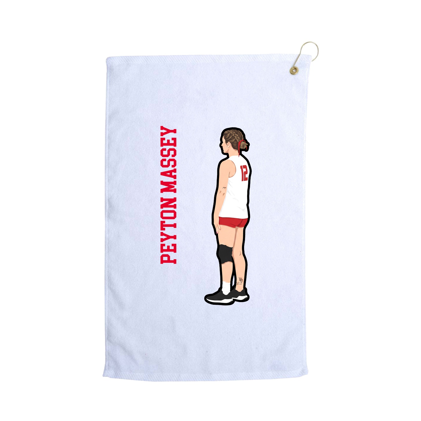 Golf Towel — Name Vertical in White