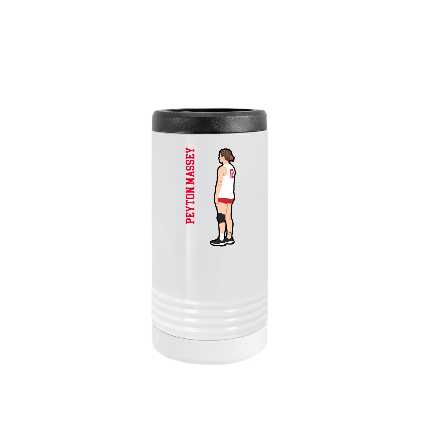 Slim Beverage Holder — Name Vertical in White