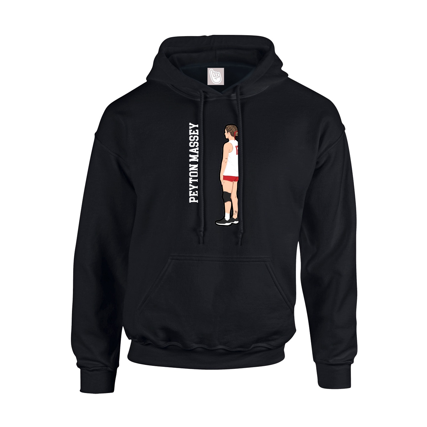 Youth Hoodie — Name Vertical in Black