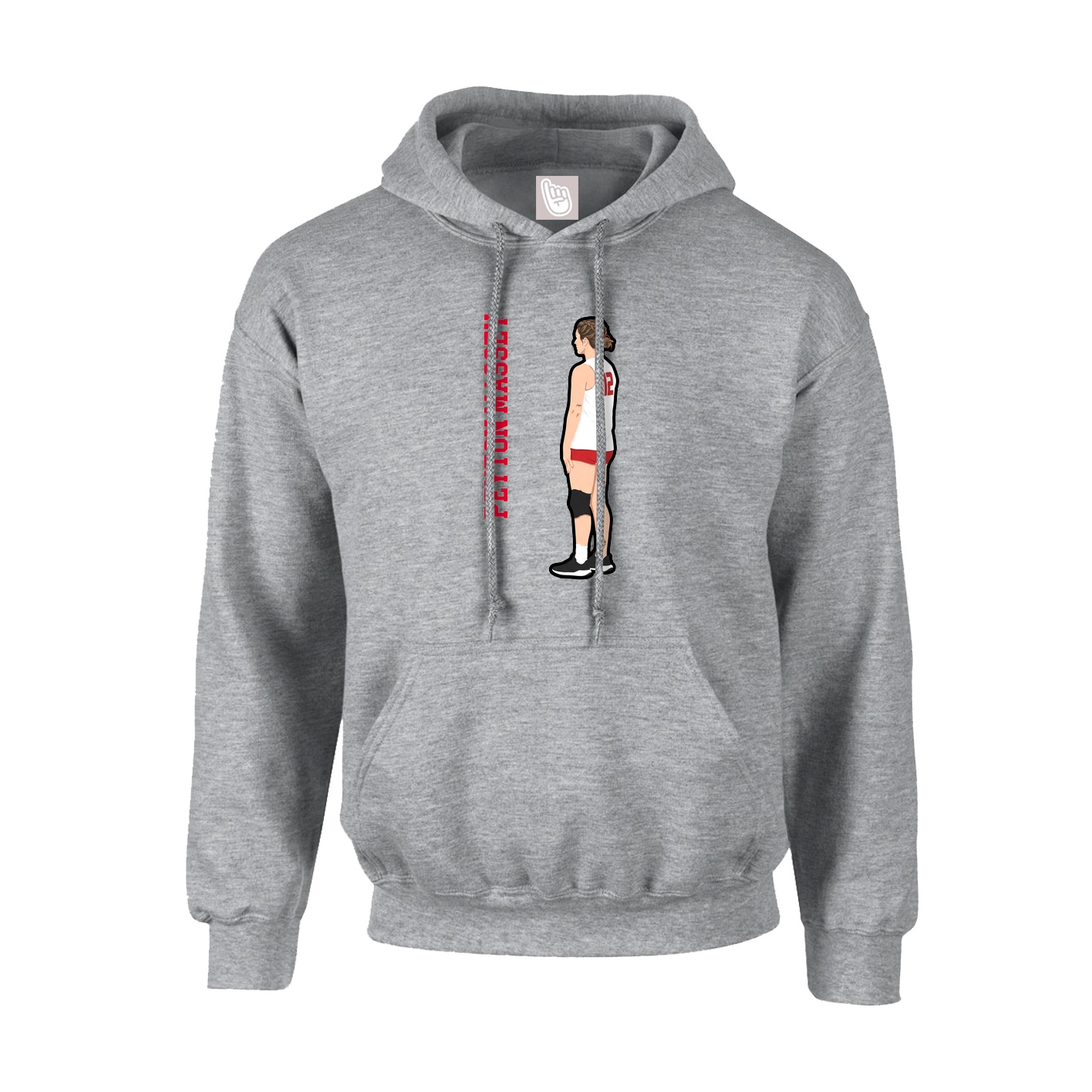 Youth Hoodie — Name Vertical in Grey
