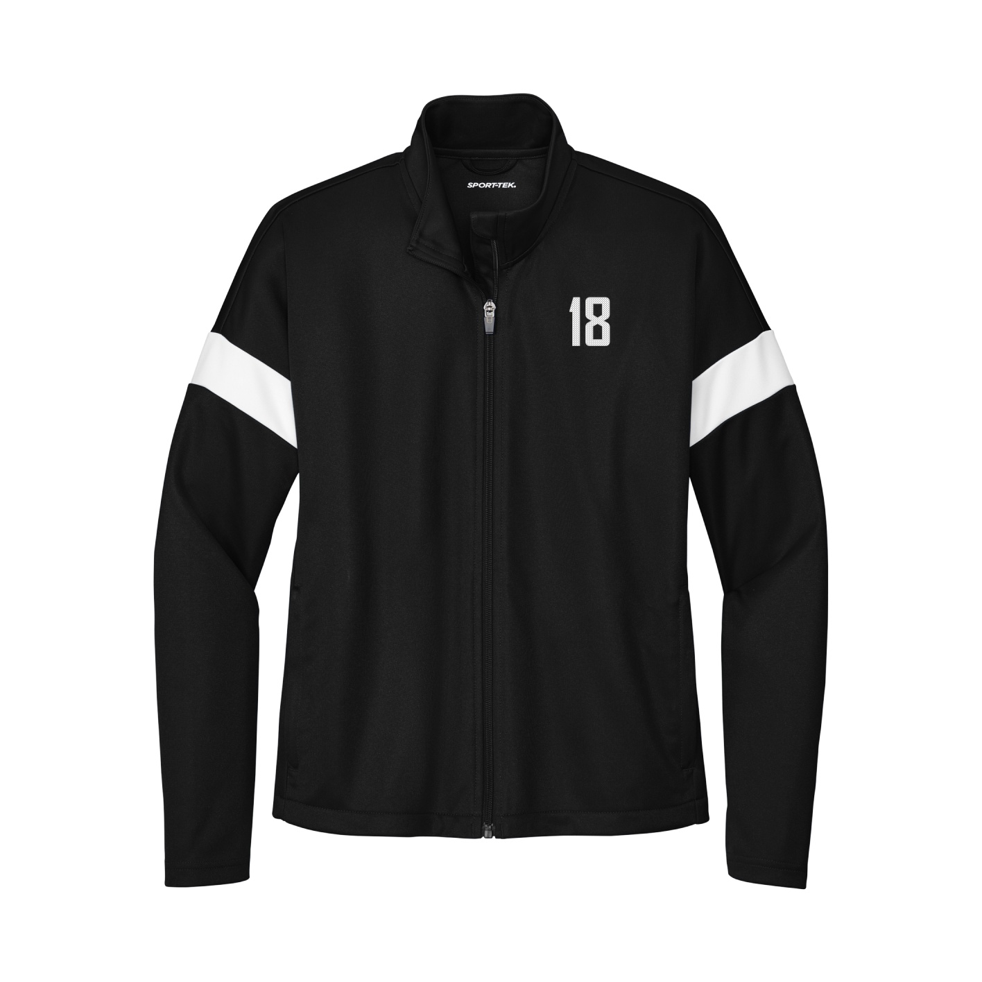 Womens Team Travel Full-Zip Jacket — Front Shirsy in Black/White