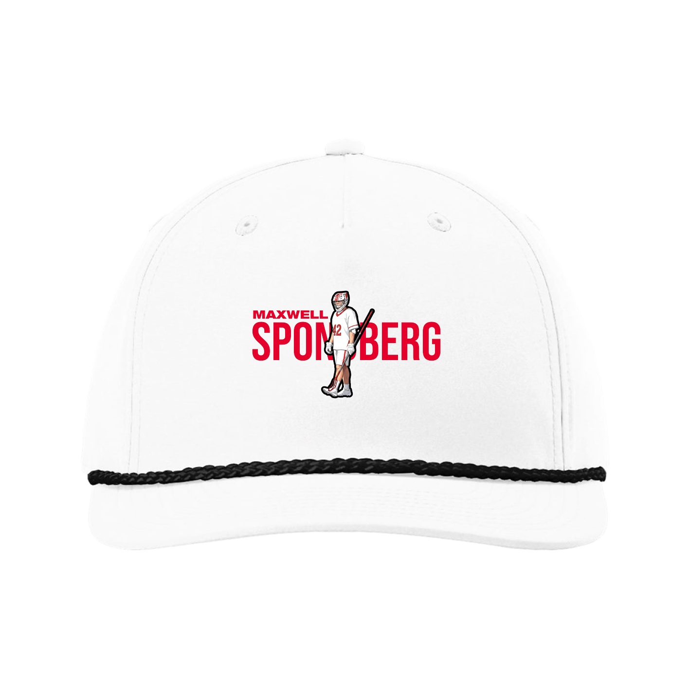 Five-Panel Classic Rope Cap — Player Name in White