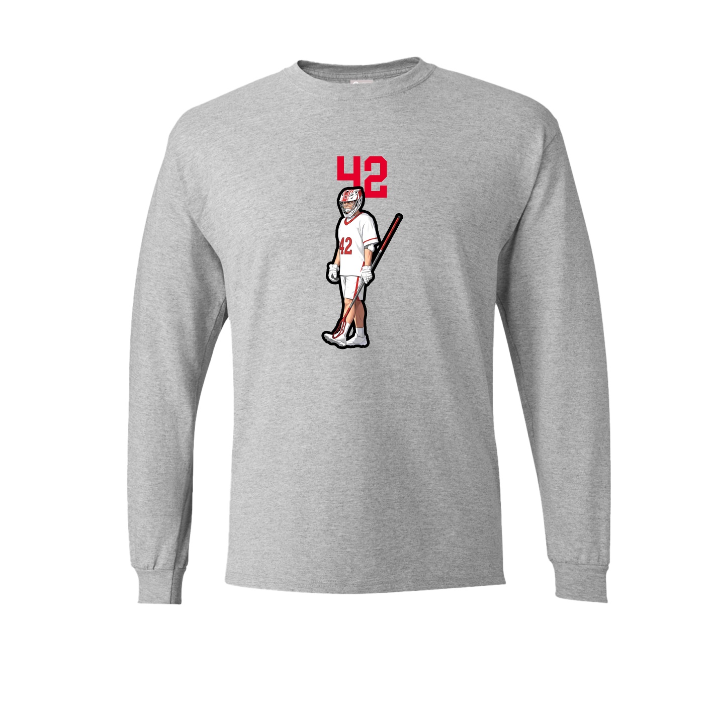 Long Sleeve Tee — Number Top in Grey