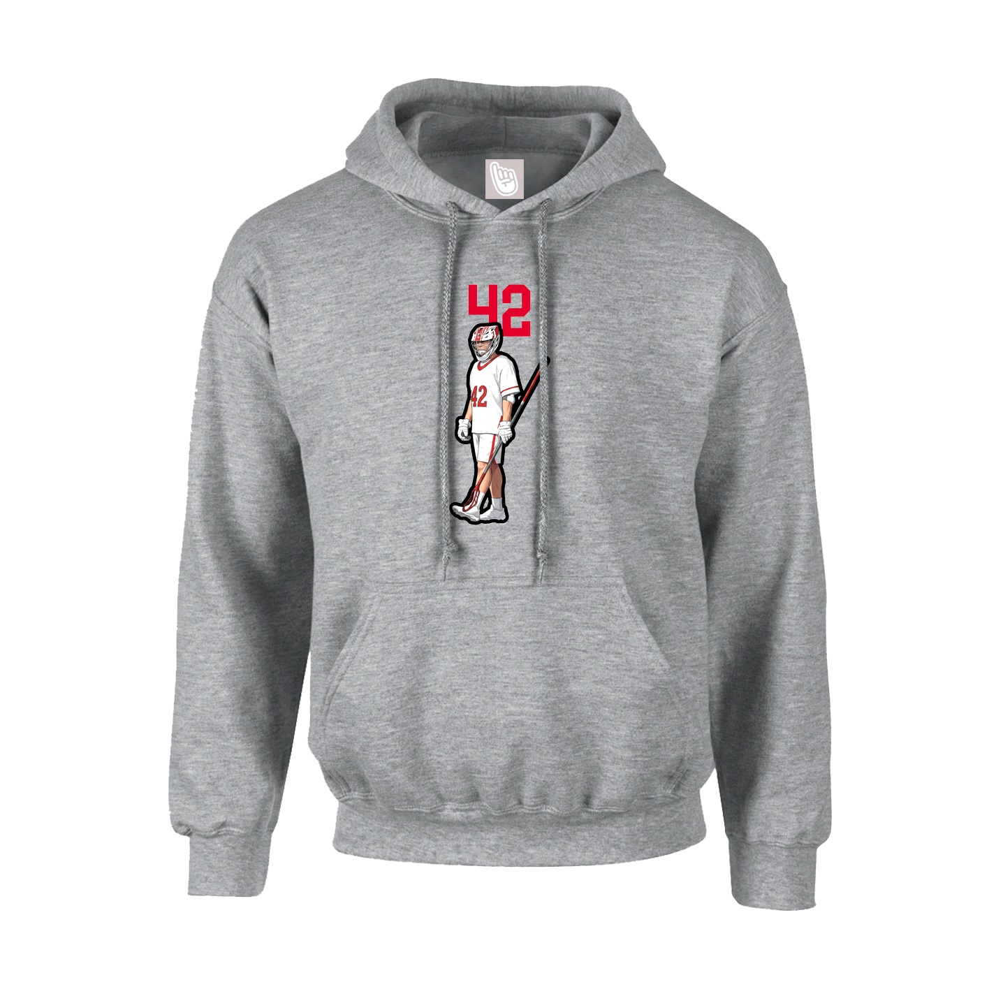 Youth Hoodie — Number Top in Grey