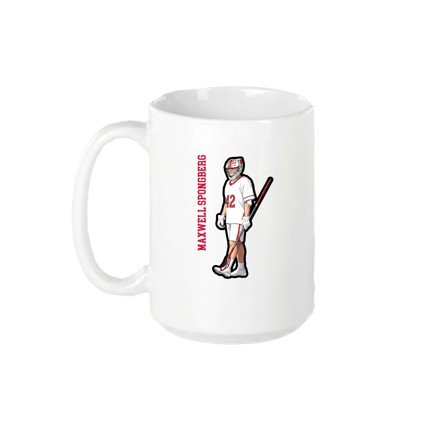 15oz Coffee Mug — Name Vertical in White