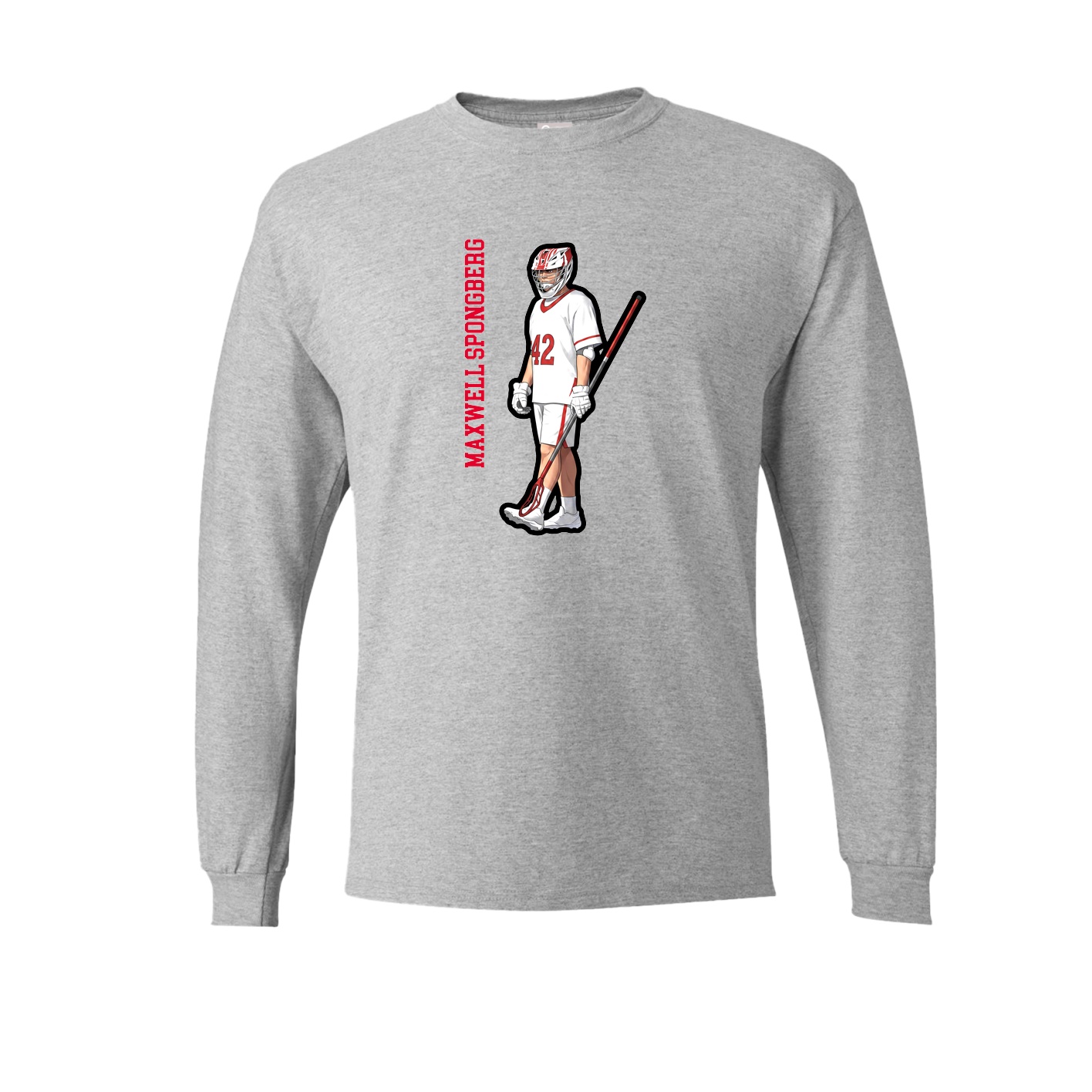 Long Sleeve Tee — Name Vertical in Grey