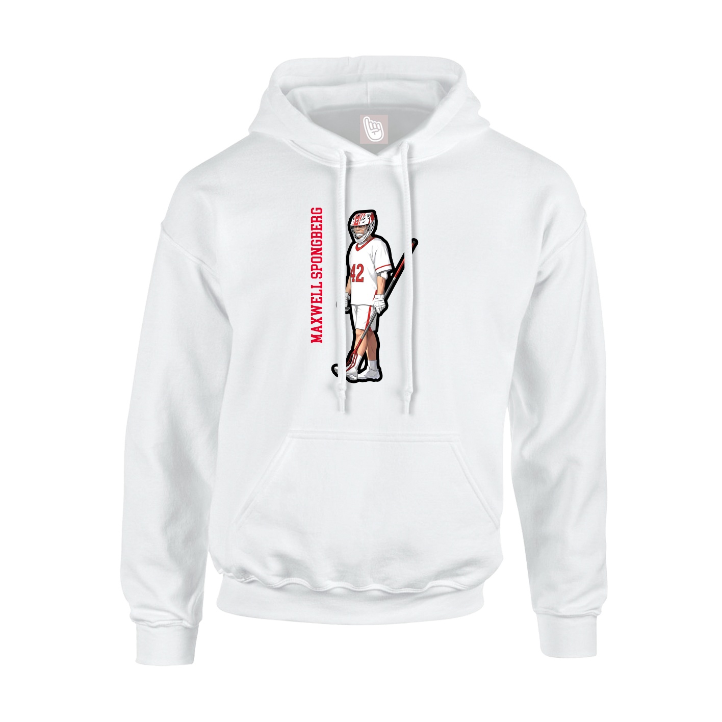 Youth Hoodie — Name Vertical in White