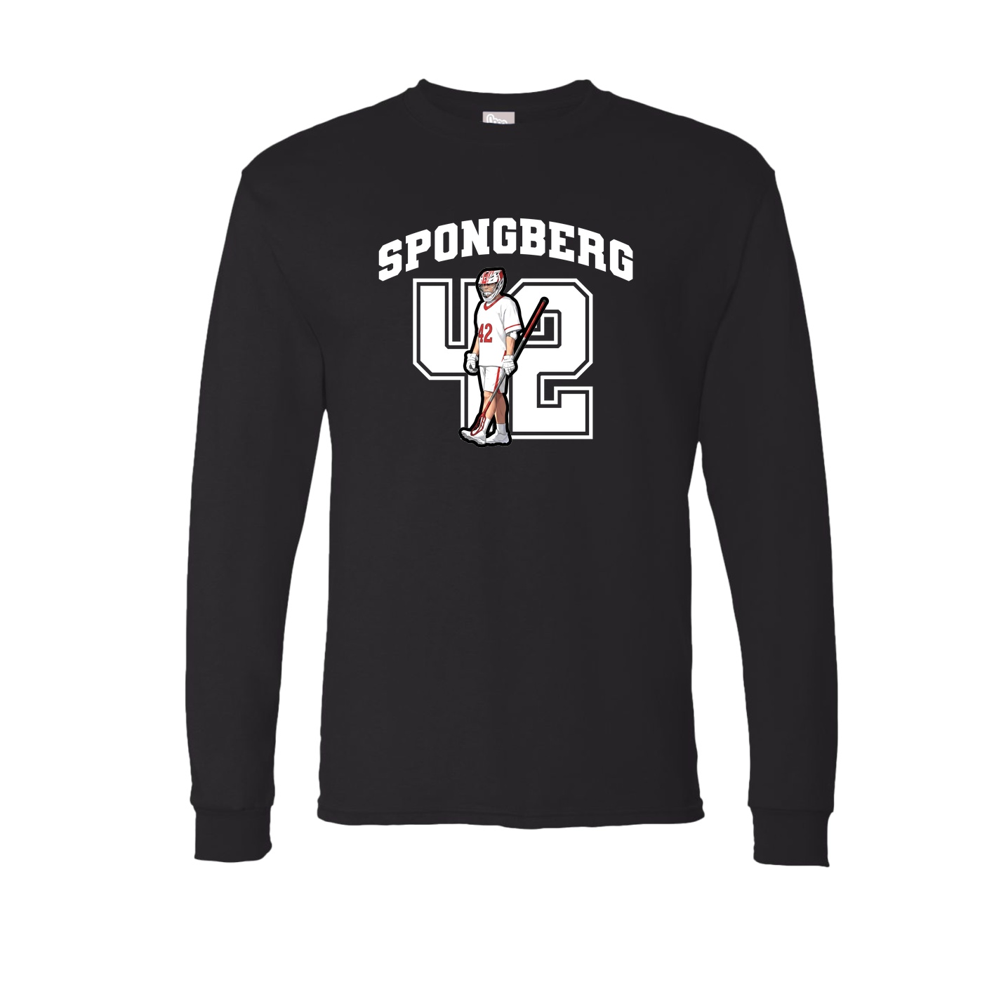 Long Sleeve Tee — Number in Black