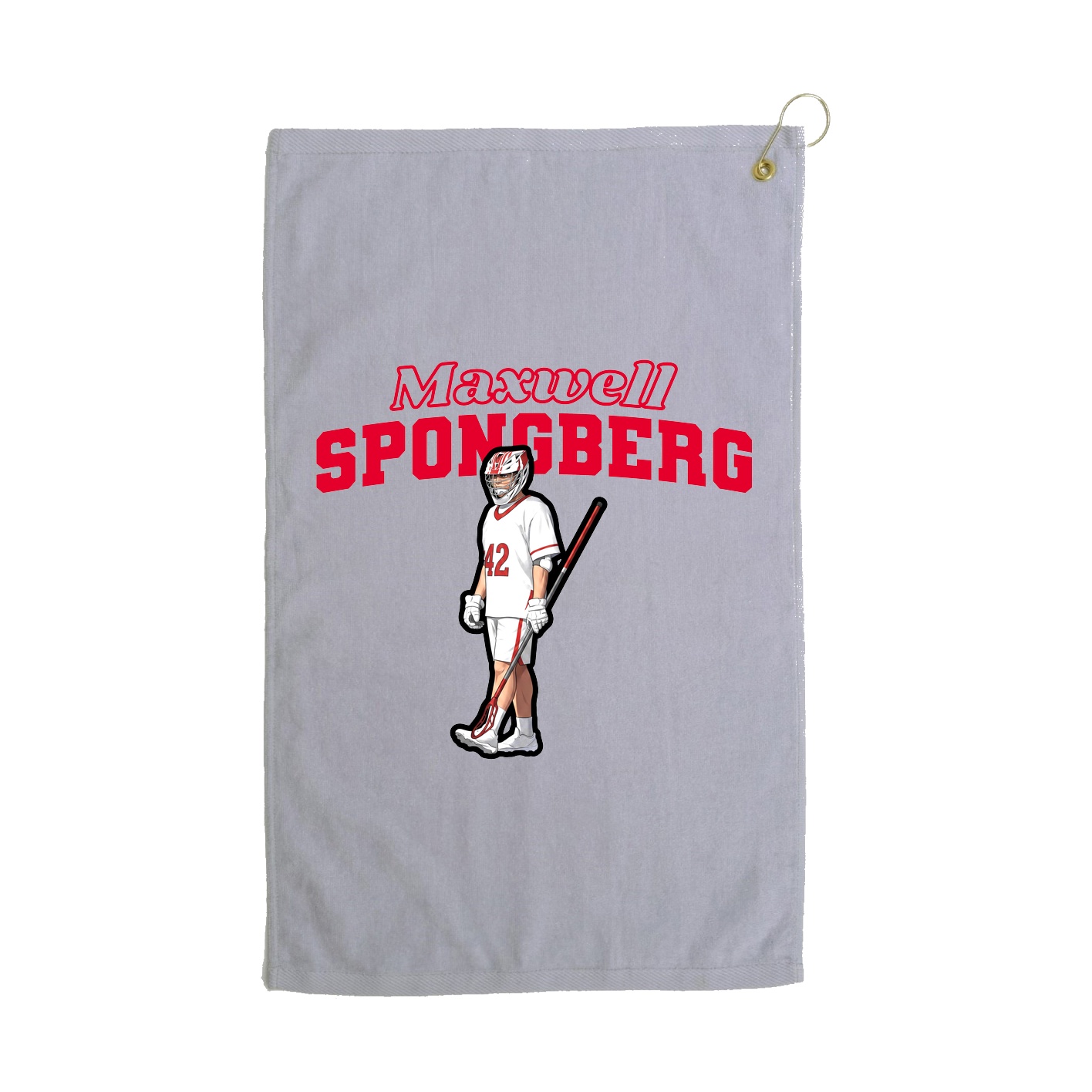 Golf Towel — Name Arch in Grey
