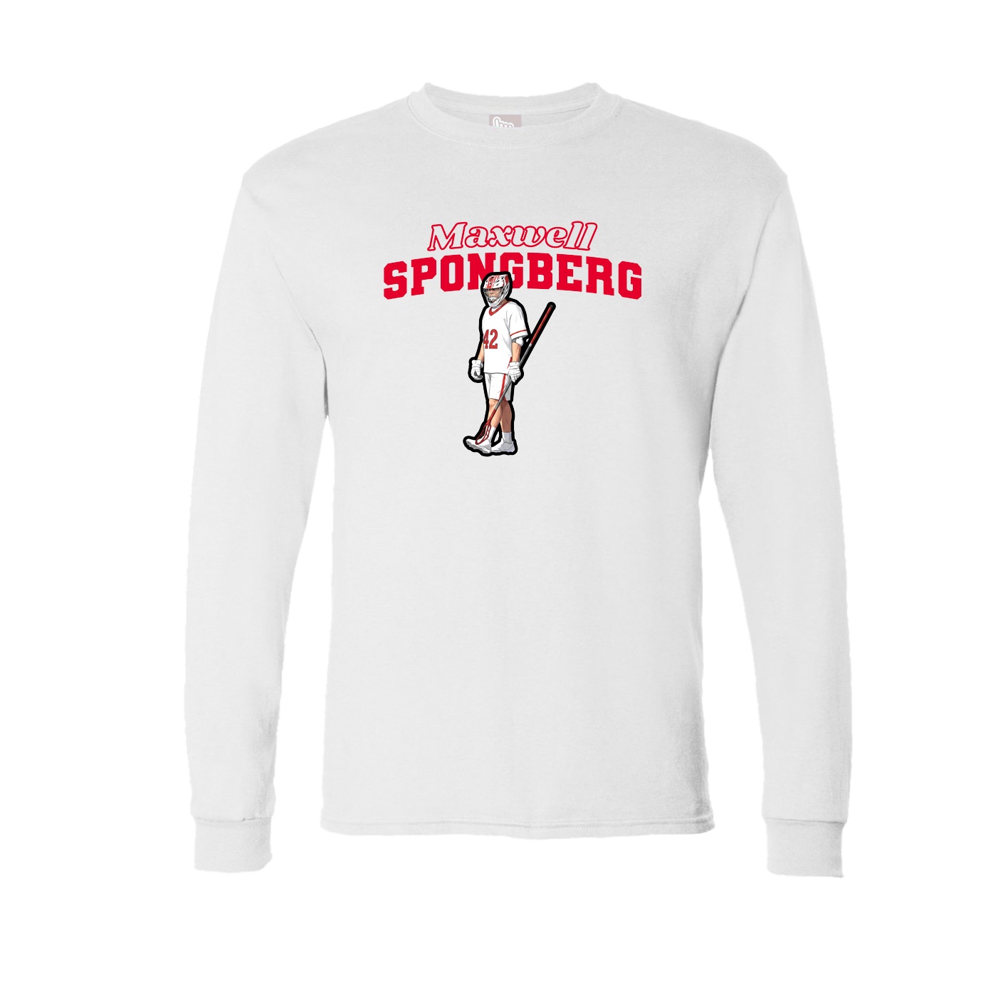 Long Sleeve Tee — Name Arch in White