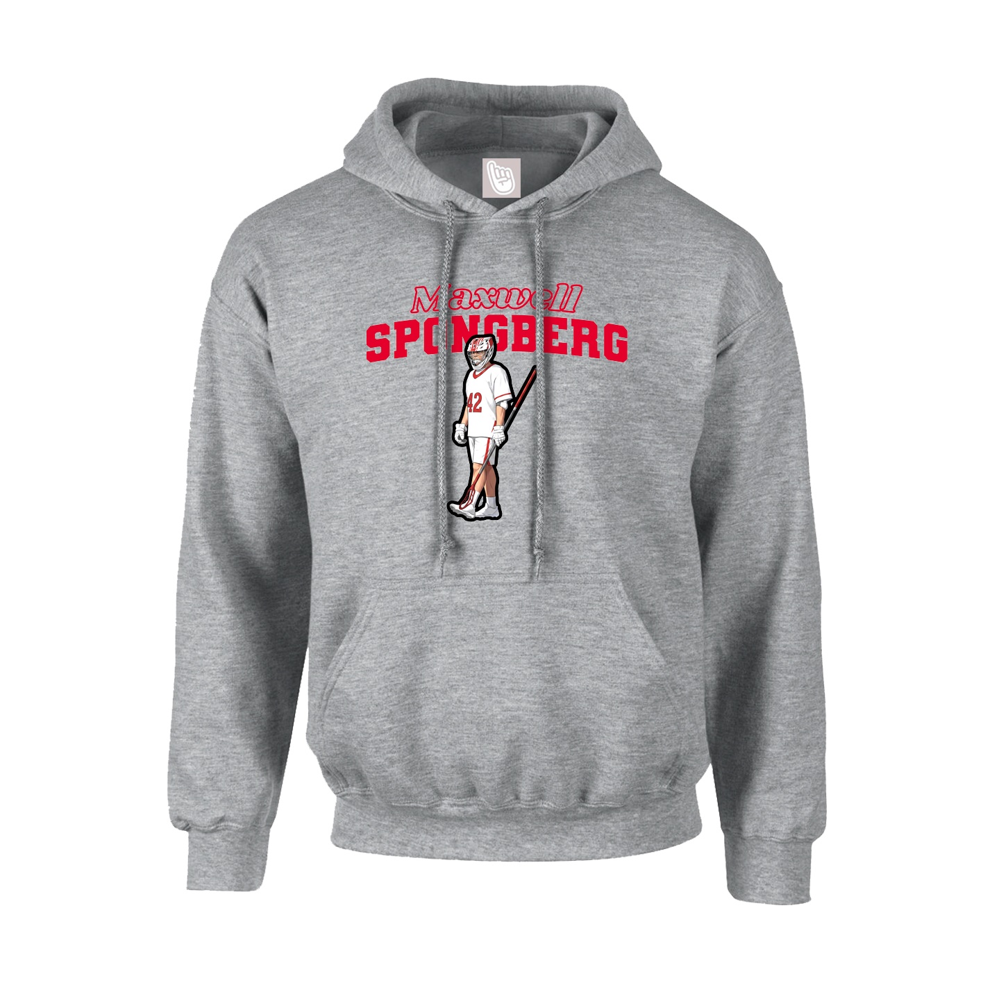 Hoodie — Name Arch in Grey