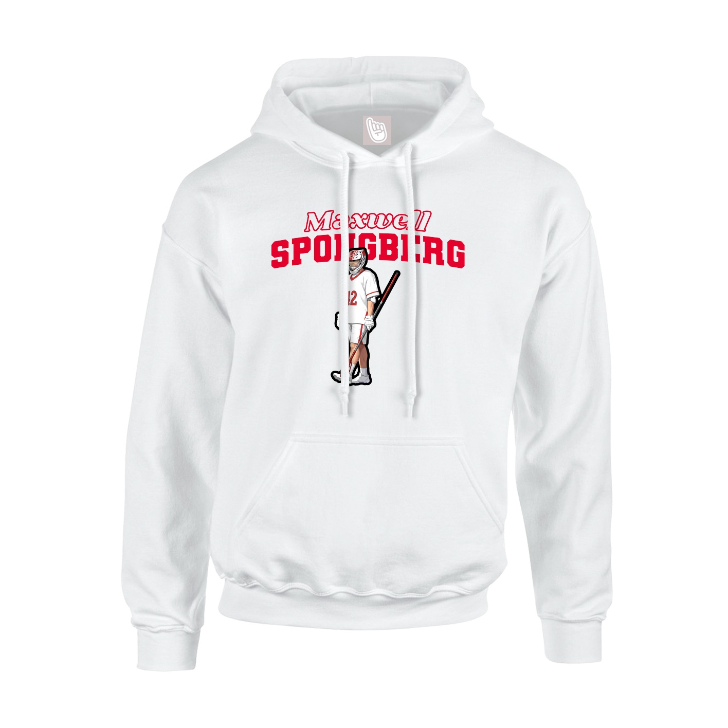 Youth Hoodie — Name Arch in White