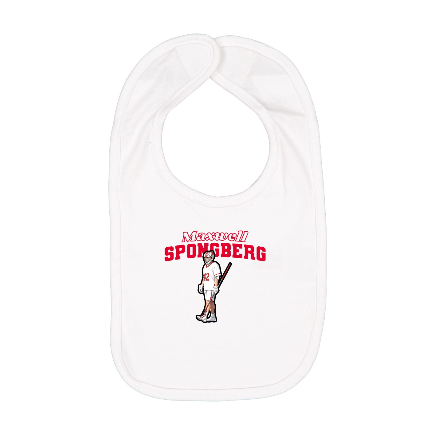 Infant Bib — Name Arch in White