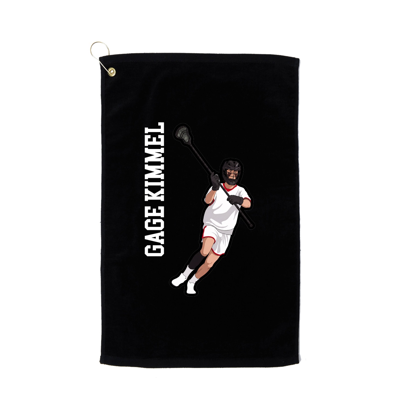 Golf Towel — Name Vertical in Black