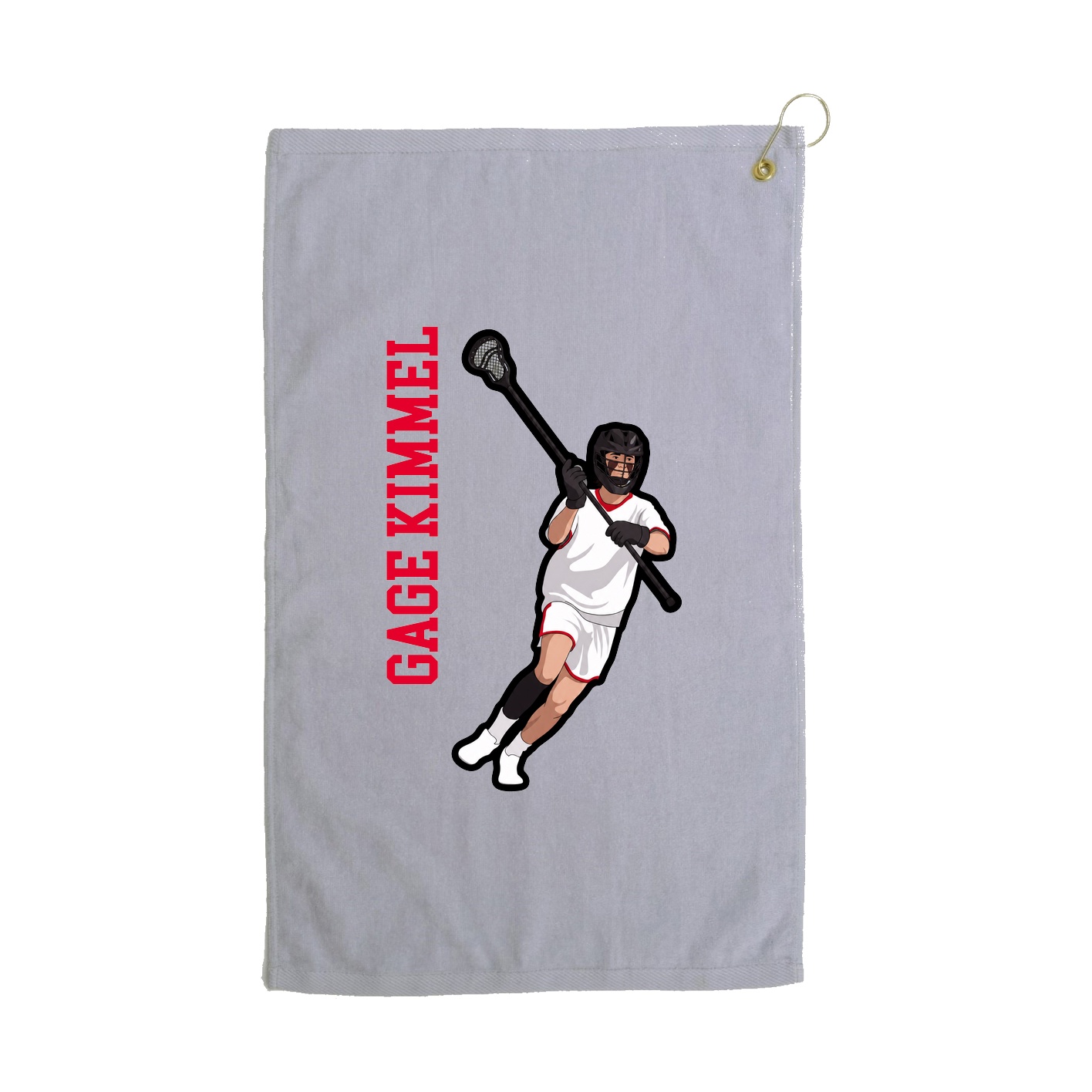 Golf Towel — Name Vertical in Grey