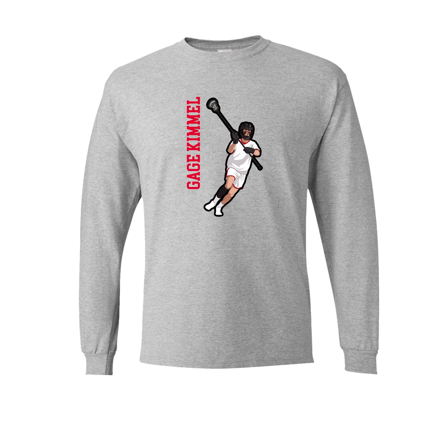 Long Sleeve Tee — Name Vertical in Grey