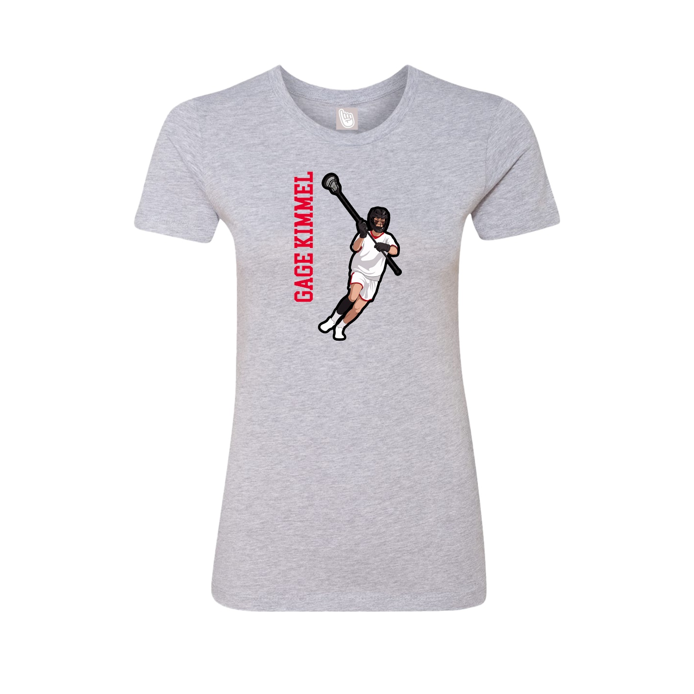 Fitted Women's Tee — Name Vertical in Grey