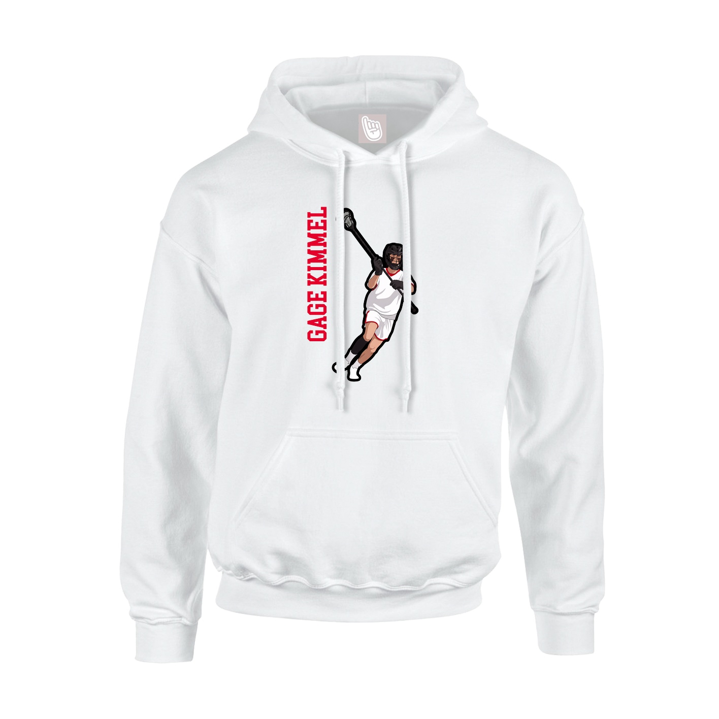 Youth Hoodie — Name Vertical in White