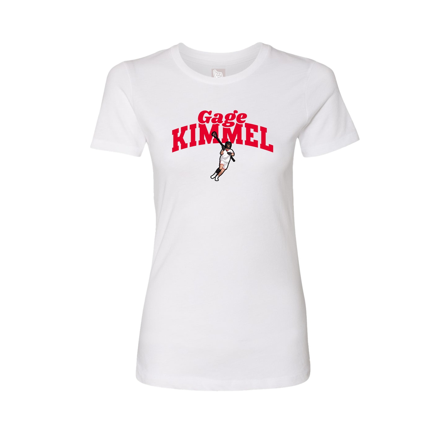Fitted Women's Tee — Signature Arch in White