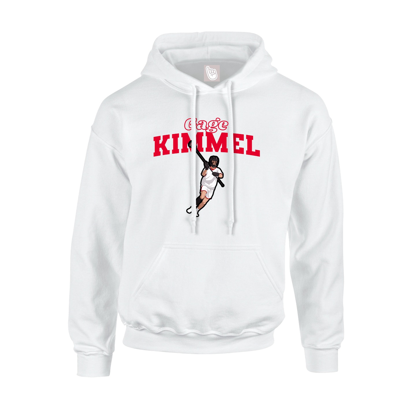Youth Hoodie — Name Arch in White