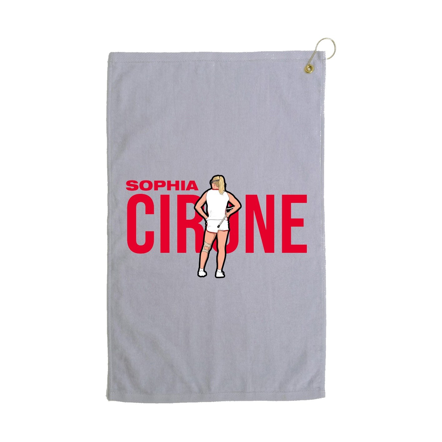 Golf Towel — Player Name in Grey