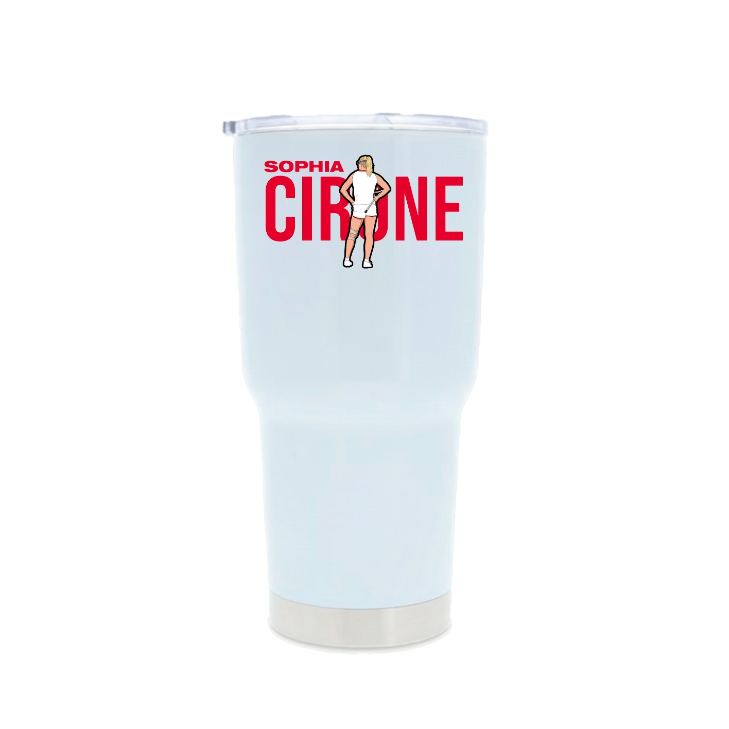 30oz Stainless Steel Tumbler — Player Name in White