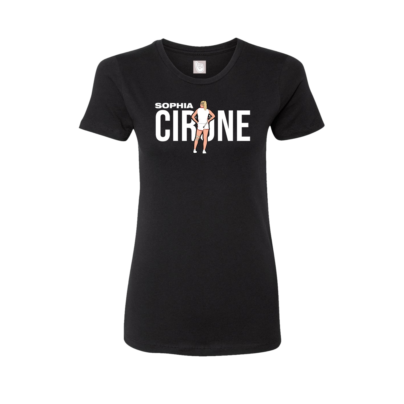 Fitted Women's Tee — Player Name in Black