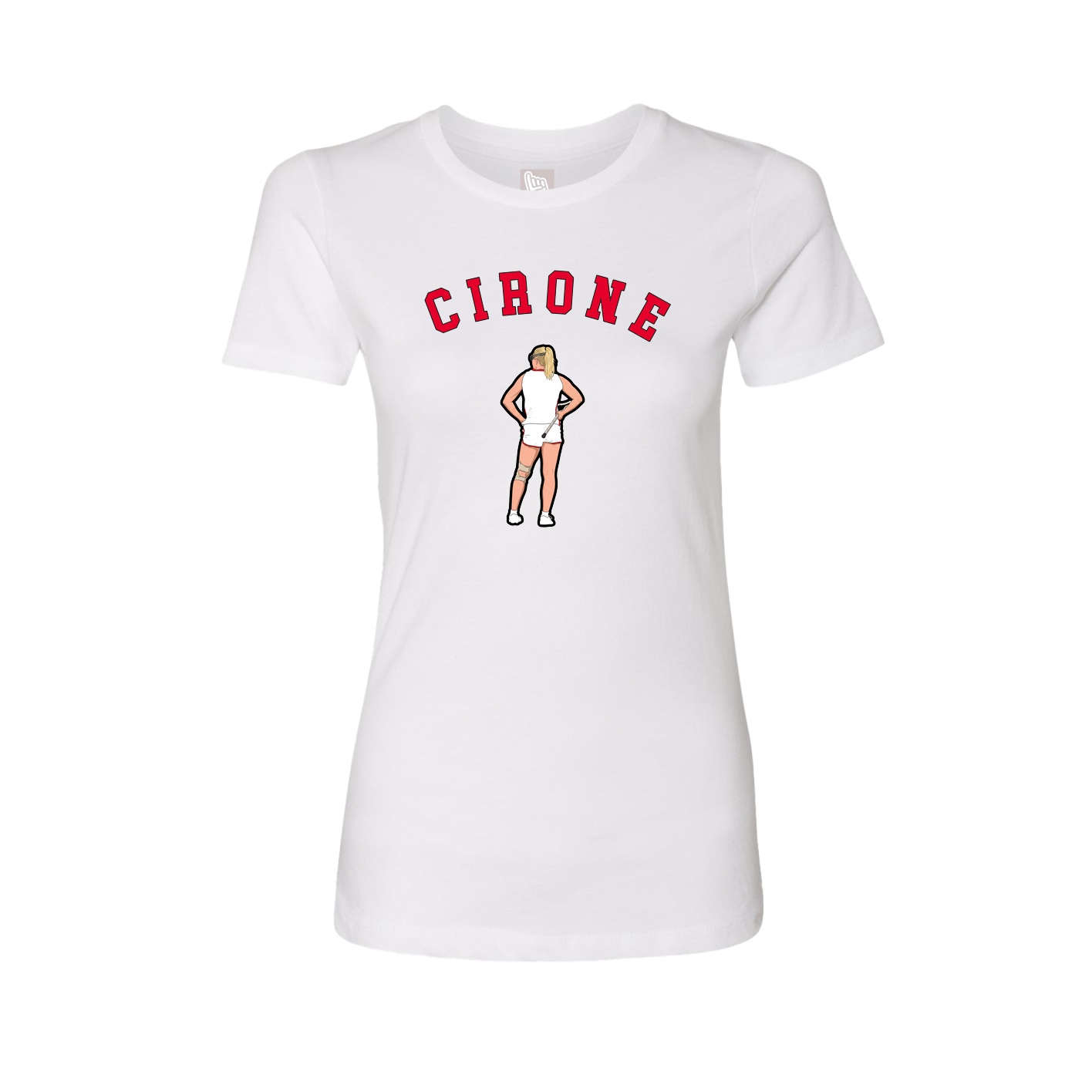 Fitted Women's Tee — Shirsey Arch in White
