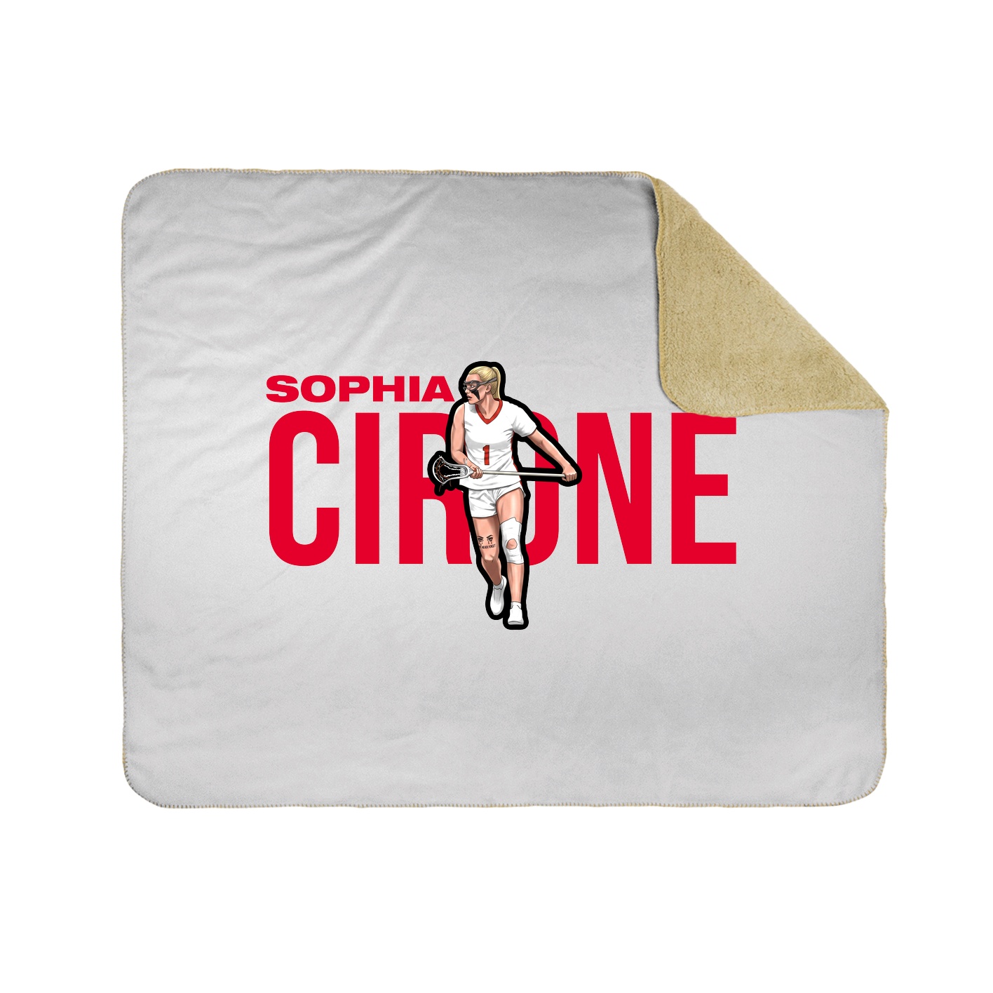 Throw Blanket — Player Name in White