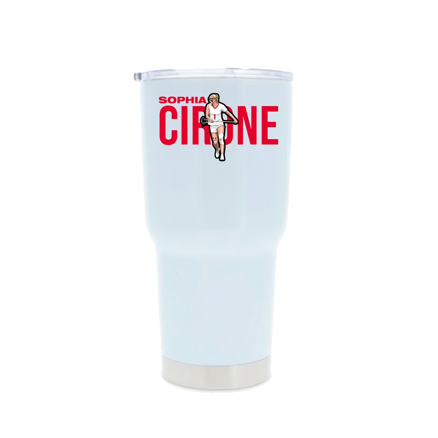 30oz Stainless Steel Tumbler — Player Name in White