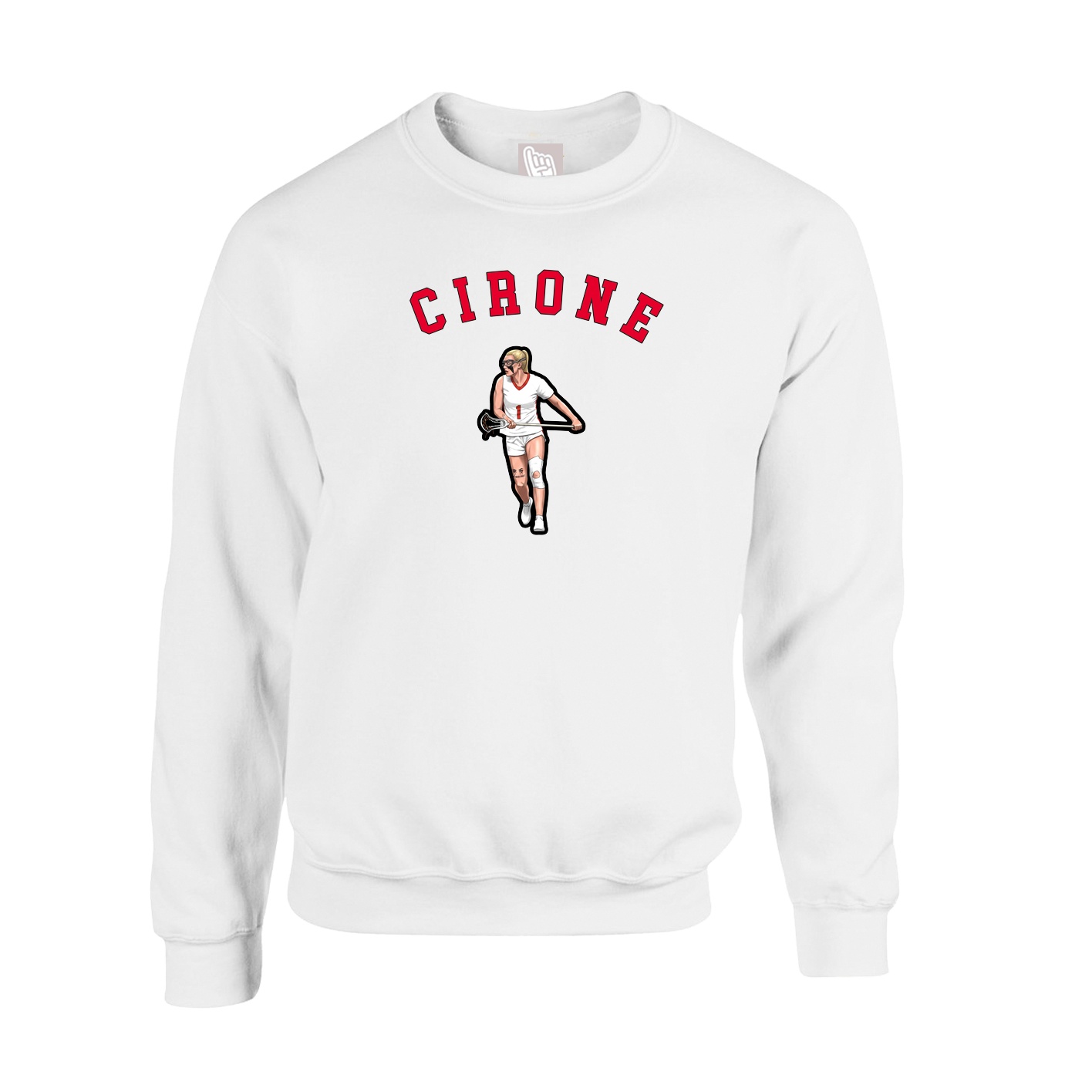 Fleece Crew — Shirsey Arch in White