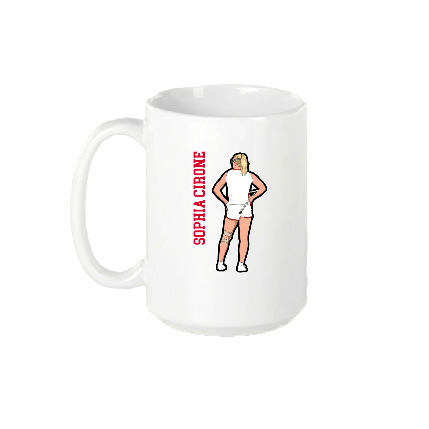 15oz Coffee Mug — Name Vertical in White