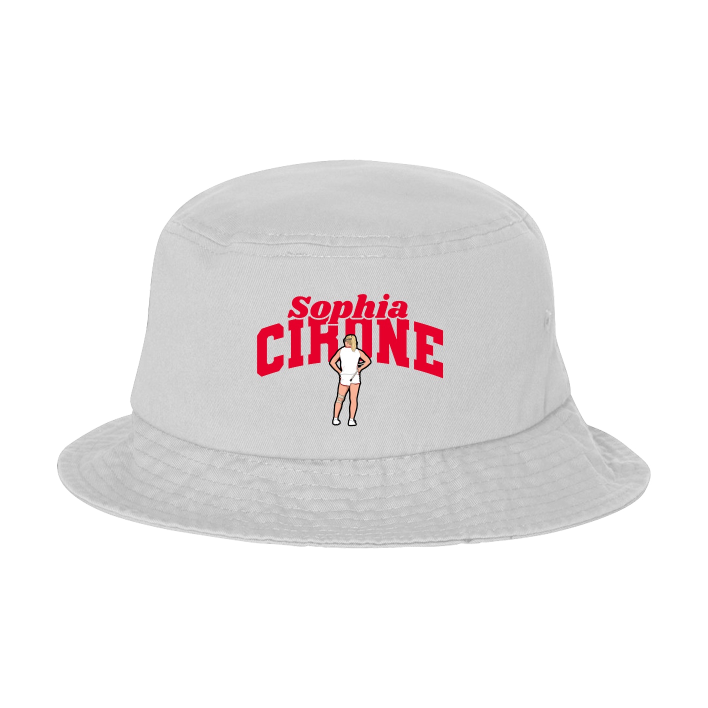 Bucket Cap — Signature Arch in White