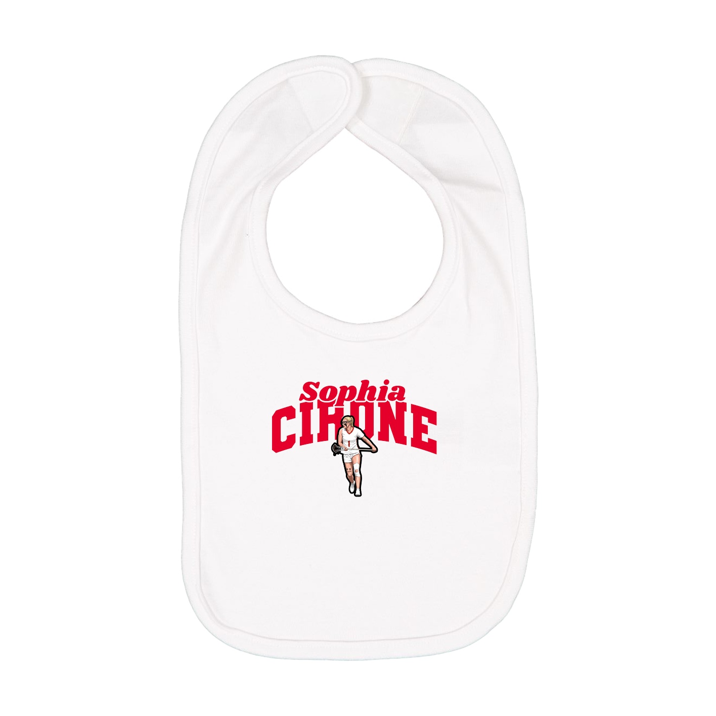 Infant Bib — Signature Arch in White