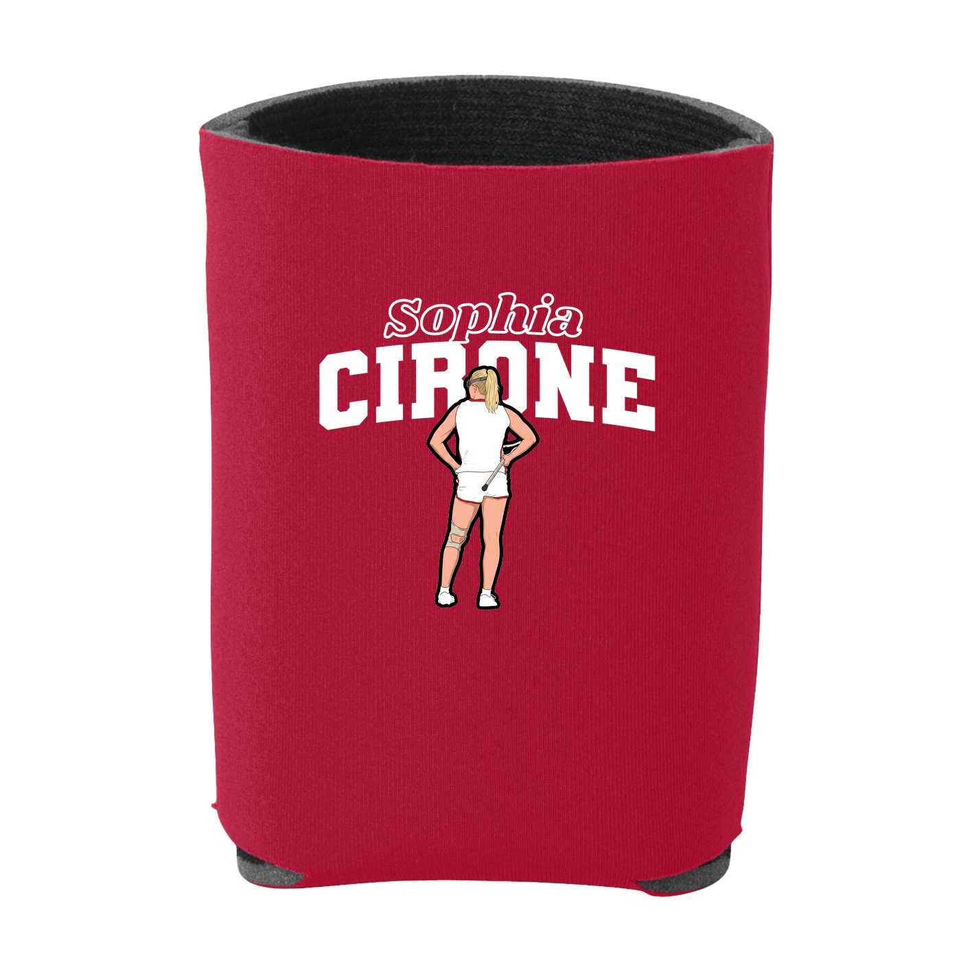 Can Holder — Name Arch in Red
