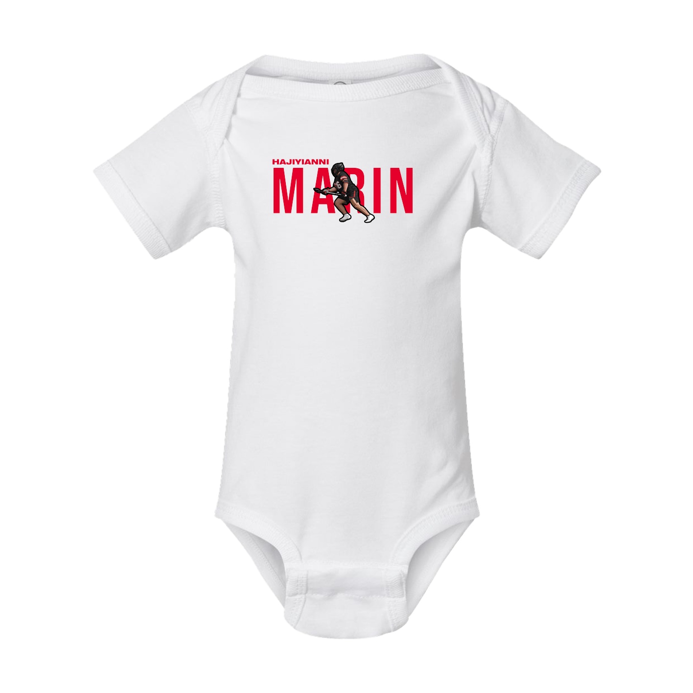 Baby Onesie — Player Name in White