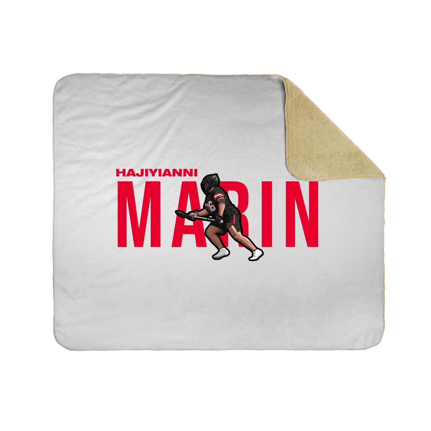 Throw Blanket — Player Name in White