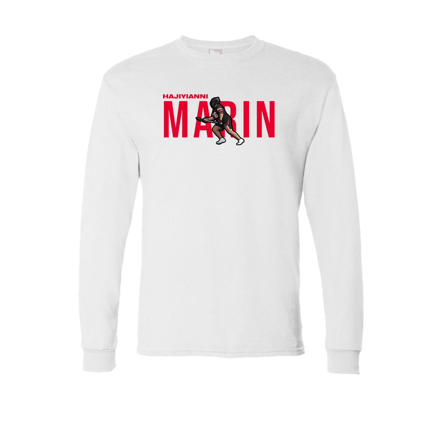Long Sleeve Tee — Player Name in White